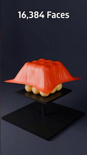 How Many Faces Can Cloth Handle? 1 → 16,384 😱🌀 #3danimation #blender #clothsimulation #satisfying