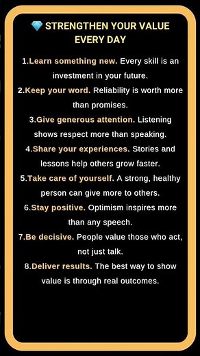 💎 Strengthen Your Value Every Day