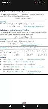 Union and Intersection of Sets Discussed with an Example.