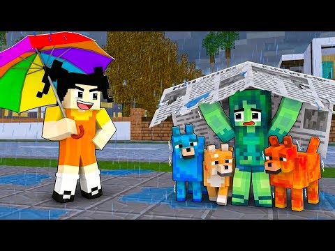 Zombie Girl Rescues Elemental Dogs! vs Squid Game Girl's Revenge | Minecraft