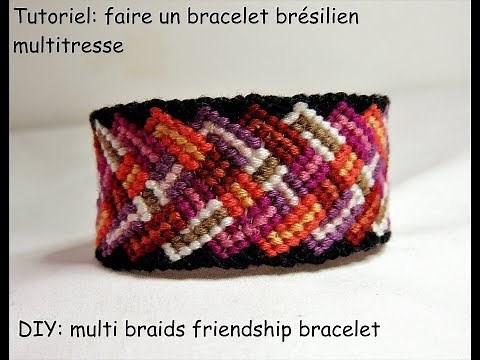 Tutoriel: faire un bracelet brésilien multi tresse (DIY: multi braids friendship bracelet)