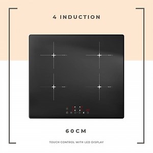[Hot Item] Electric Induction Cooker Built-in 4 Burner 60cm Black Ceramic Glass