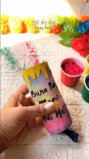 Handmade Holi Popper DIY | Easy Holi Popper from Waste | Fun Holi Craft #shorts #holipopper #holidiy