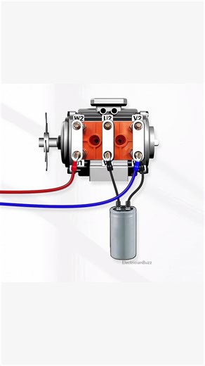 3 phase moter to single phase #electrical