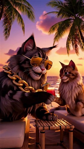 Rich Cat Romantic Date 🐱💎❤️ | Luxury Beach Vibes #shortsvideo