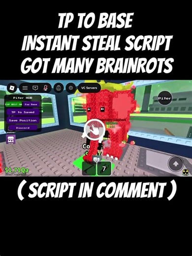 Best Script In Comment #script #sab #stealabrainrot #roblox #richplayers