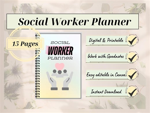 Social Worker Planner, Case Management Template, Client Notes Tracker, Session Log, Work Organizer, Assessment & Evaluation, Canva,goodnotes - Etsy