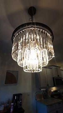 Lowes Find: Installing a Matte Black Crystal Chandelier