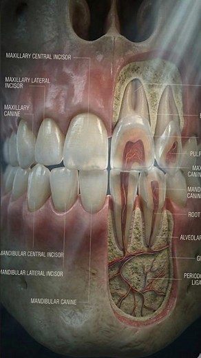 Discover the four types of teeth and their functions 🦷✨