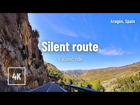 Driving Silent route 4K | Scenic Road Trip in Aragón, Spain