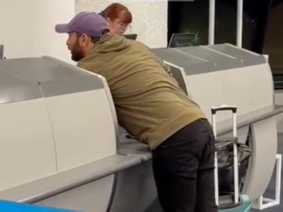 Airport meltdown! Man "cries like a baby" after missing flight