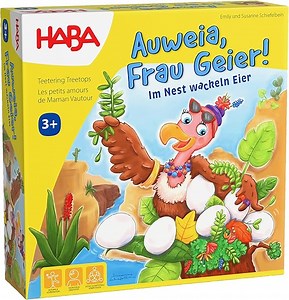HABA Auweia, Frau Geier! – Spannendes Geschicklichkeitsspiel aus Holz, Nestbau, für Kinder ab 3 Jahren – 2011720001