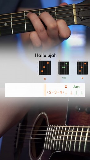 POV: learning Hallelujah by Leonard Cohen on guitar. Learn any song - link in bio 🎸