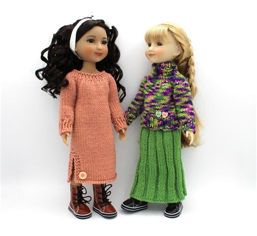 Knitting Pattern for Ruby Red Fashion Friends Dolls (14"). Tutorial for Dress, Skirt and Sweater. - Etsy UK