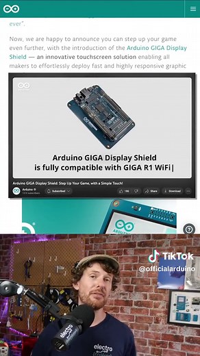 “Arduino-powered tablet, anyone?” @Electromaker checks out the new GIGA Display Shield, a companion touchscreen for your GIGA R1 WiFi! #arduino #arduinogigadisplay #arduinogigar1wifi #arduinoboards #arduinoboard