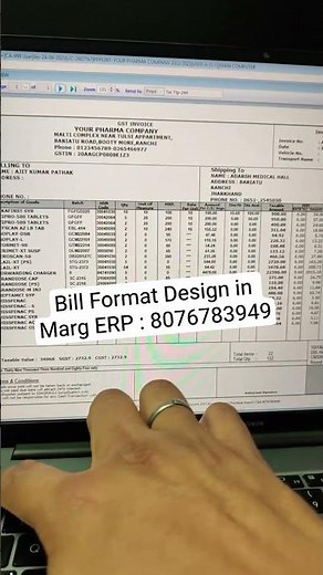 Bill Format Design in Marg ERP Software with affordable price #margbillformat #margformat #margbill