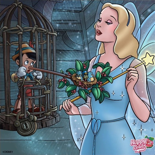 Happy Color Speedpaint: Pinocchio (1940) The Blue Fairy rescuing scene #shorts