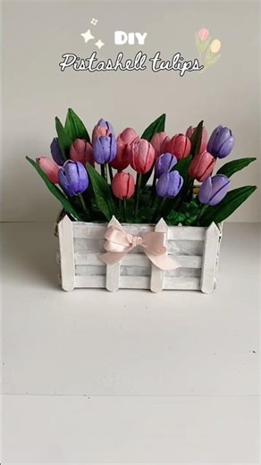 Pistachio shells tulips✨🌷#art #craft #diy #video