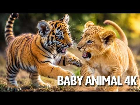 Playful Tiger Cubs and Lion Cubs | Peaceful Wildlife Family Liìe | Baby Animal 4K