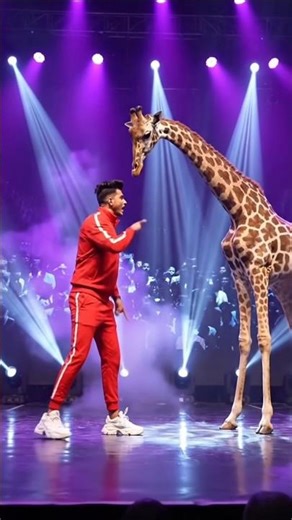 😲Wait for end😨 Man vs Giraffe #shorts #yotubeshorts #viral