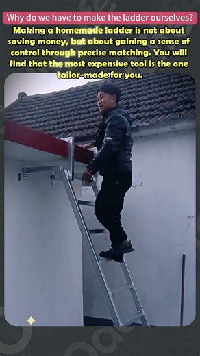 Ladder with support, climbing the roof as steadily as flat ground #clever #wonder #diy #methods