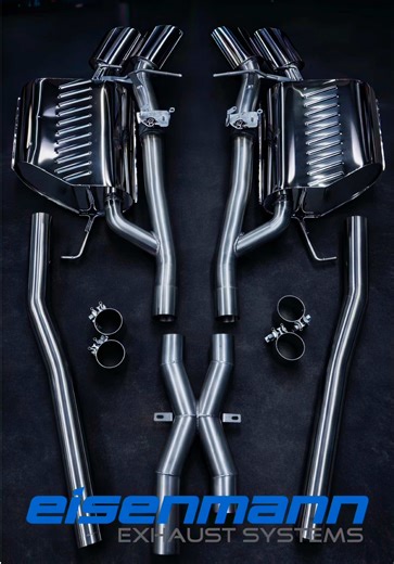 🔥 New E60 M5 valved exhaust setup – street legal 💥 Rear Muffler X-Pipe = thrilling V10 sounds 🎶🔥 Crafted by Eisenmann 🏁 with ECE approval ✅ No compromises. Pure performance. @IND Distribution