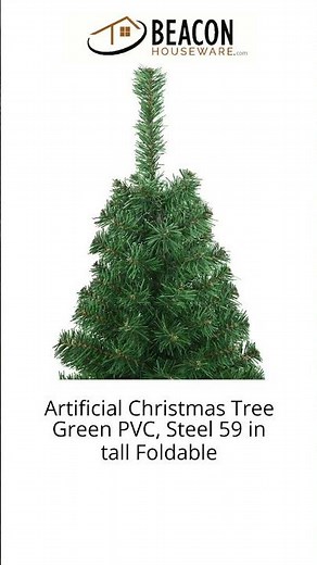 Artificial Christmas Tree Green PVC Steel 59 in tall Foldable