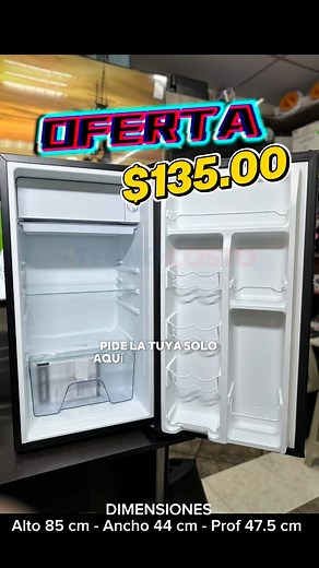 ¡OFERTA IMPERDIBLE! 🚨🎉 Mini Nevera Hamilton Beach de 93 litros 🎉✅ Capacidad ideal con mini congelador integrado✅ Regulación de temperatura para mantener todo fresco✅ 2 repisas removibles para adaptarse a tus necesidades✅ Cajón deslizable perfecto para tus alimentos✅ Espacio para botellas ¡Hasta de 3 litros!✅ Diseño elegante y compacto ideal para oficinas y dormitorios✅ Medidas Alto 85- Ancho 44- Prof 47.5 cm🌟 TODO ESTO POR TAN SOLO $135.00 🌟📌 Disponible solo en TECNOCOSTO🎯 ¡Aprovecha esta
