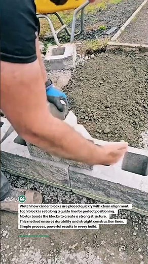 Cinder Block Wall Setup Fast & Easy! #construction #blockwork #masonry