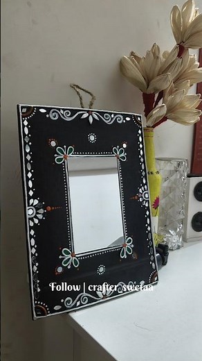 ✨DIY Cardboard Frame Mirror | Easy & Aesthetic Home Decor Idea | Best Out of Waste Craft. #diy#viral
