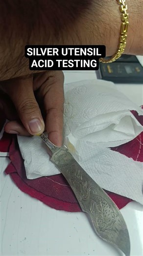 Silver test using nitric acid..#silverutensils