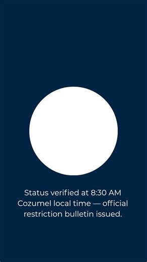 Cozumel Port Status — December 31, 2025 — 8:30 AM