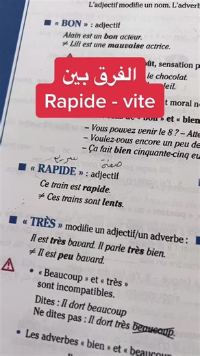 Understanding the French Verb 'Rapide' with Examples