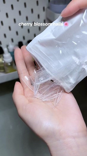 Cherry Blossom Nail Tutorial with Builder Gel for Clear Nails