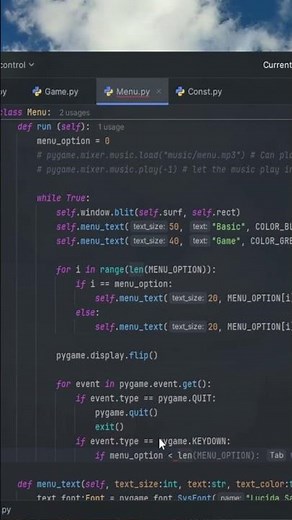 Como fazer um game simples com Pygame - Menu #python #pygame #programming #loft
