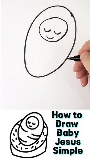 How to Draw Baby Jesus Simple