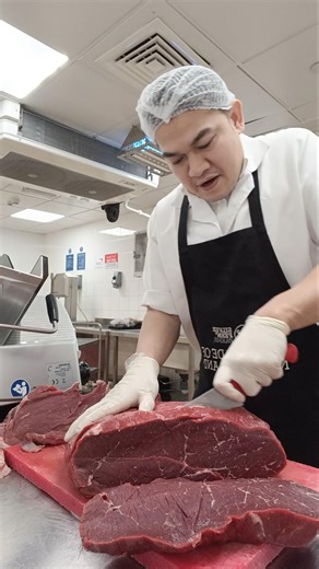 Quality beef topside cutting