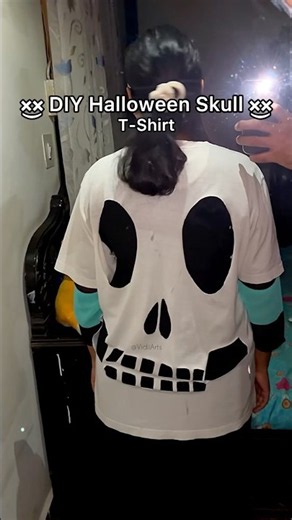 Easy $5 DIY Halloween Skull Shirt Hack ✂️💀 #shorts #diy