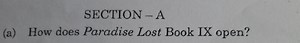 How does Paradise Lost Book IX open?... | Filo