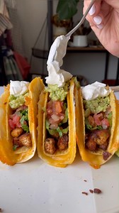 These cheesy taco shells are super simple to make and a fun way to spice up taco night! You just need 3 simple ingredients! Ingredients ▢1 hard taco shell ▢1 soft flour tortilla of roughly equal size to the hard shell ▢2-3 tablespoons of shredded cheese ▢Cooking spray Instructions 1. Spray a small skillet with cooking spray and place over medium heat. 2. Once hot, add the soft tortilla and top with the shredded cheese. Cover the skillet and let the cheese melt fully. Add the hard shell to one si