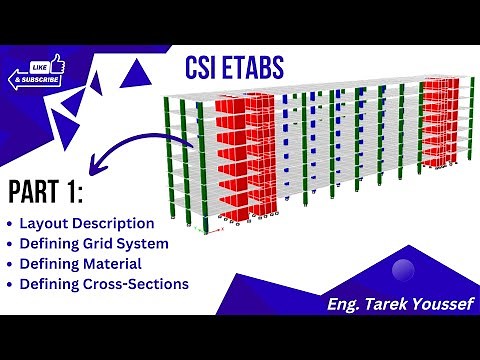 ETABS Tutorial 1: How to define the grid system, materials, and cross-sections in ETABS?