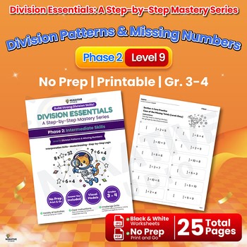 Division Missing Numbers Worksheets | No Prep Math Gr 3-4 (L9)