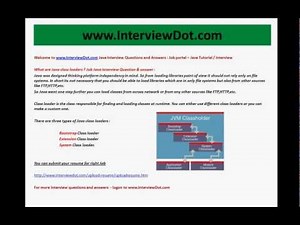 what are java class loaders job java interview question and answer