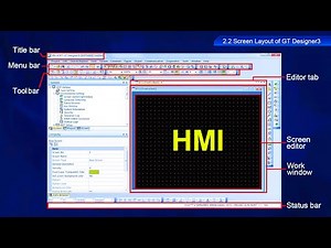 Mitsubishi HMI Programming 5 - Screen Layout of GT Designer3 - Screen Design Software