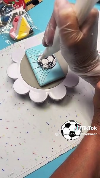 Soccer Theme Cookies - Custom Soccer Net Design