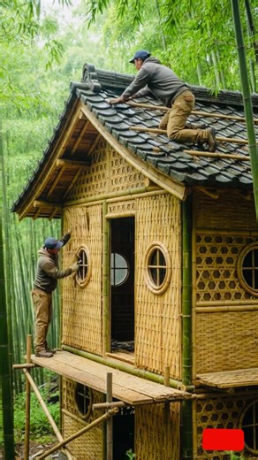 竹林の中に隠れた豪華小屋を一人で建設 — 完全タイムラプス
