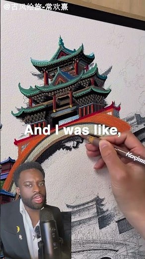 Artist shows off complex drawing technique with acrylic marker #artist #acrylicmarker #drawing