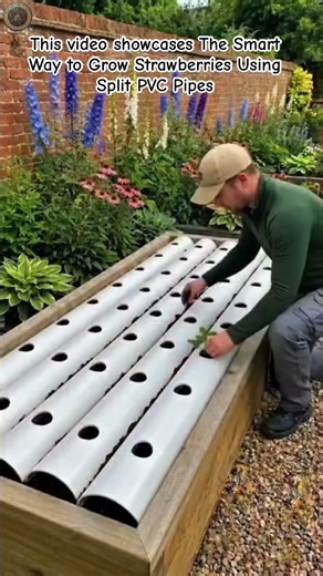 How to Build a Clean & Efficient PVC Pipe Strawberry Planter #GardenHacks #StrawberryPatch #DIY