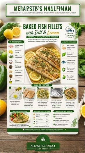 Healthy Baked Fish Fillets with Dill & Lemon | Easy Diet Recipe 🐟🍋