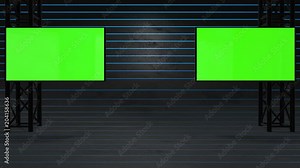 Virtual set studio backdrop talk show stage 3d render Stock Video